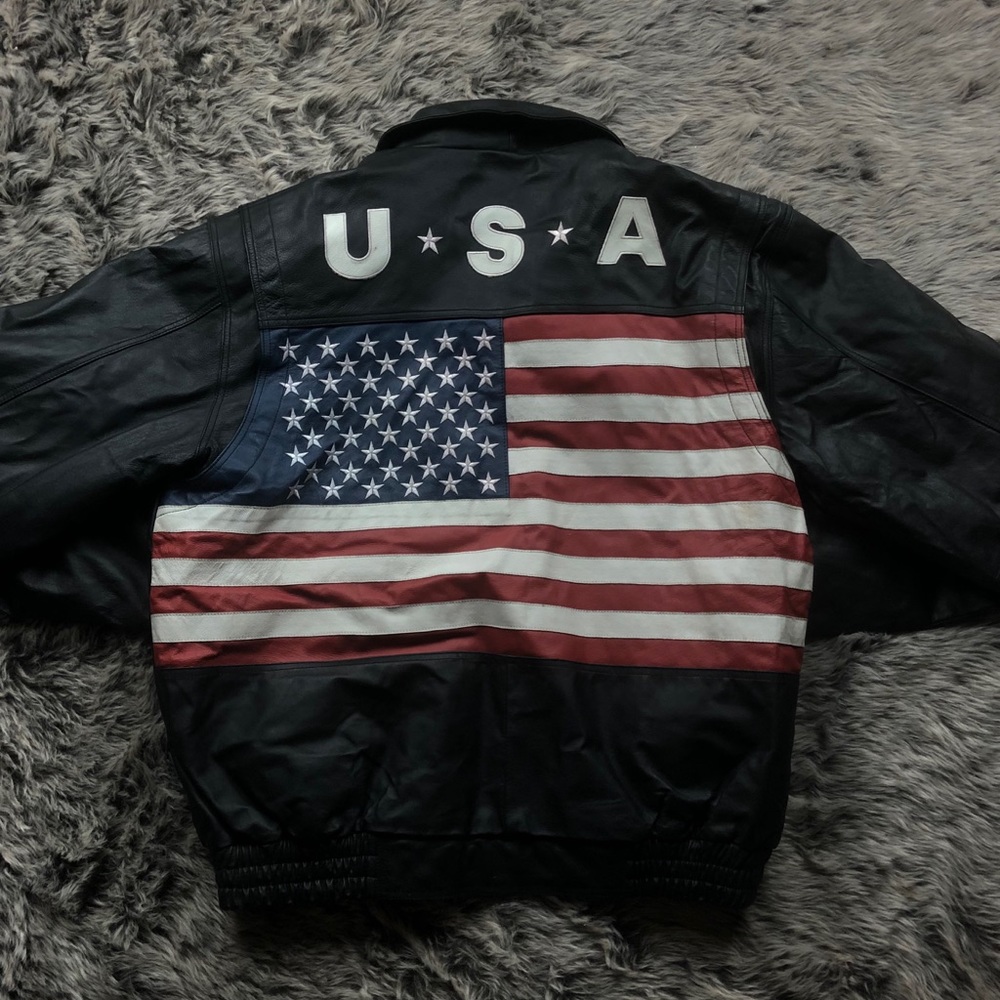 Vintage Leather Olympic USA Jacket